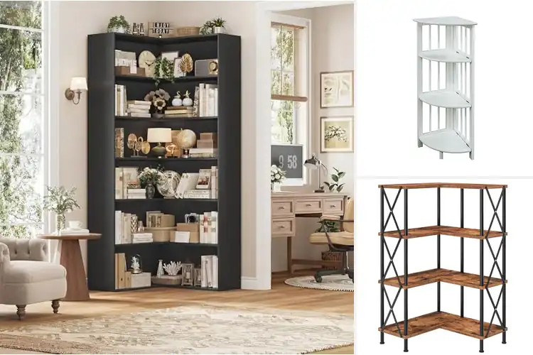 Detailed view of Best Easy Assembly Corner Bookcase