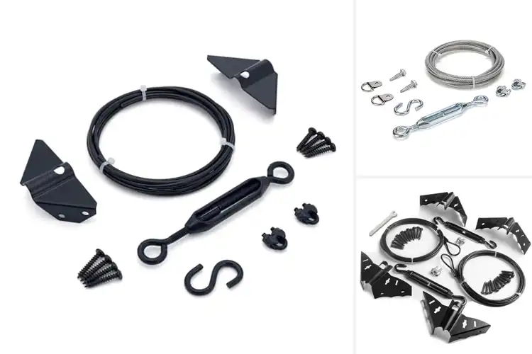 Detailed view of Best Gate Support Cable System