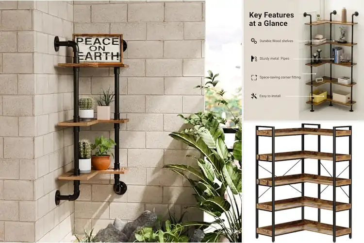 Detailed view of Best Industrial Corner Shelves