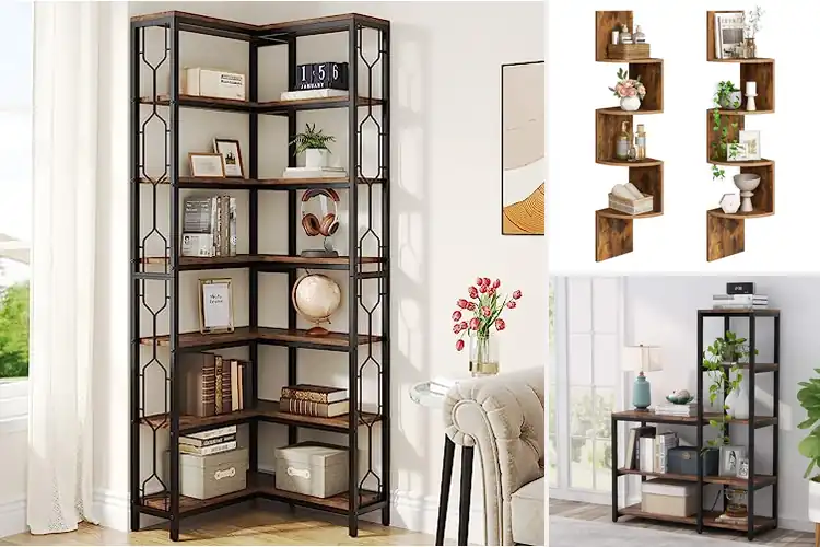 Detailed view of Best Living Room Corner Bookshelves