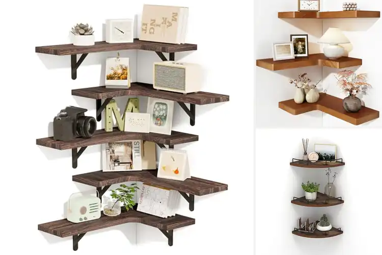 Detailed view of Best Rustic Corner Shelf Sets