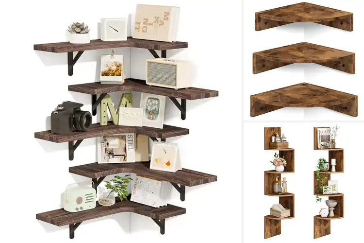 Detailed view of Best Rustic Corner Shelves