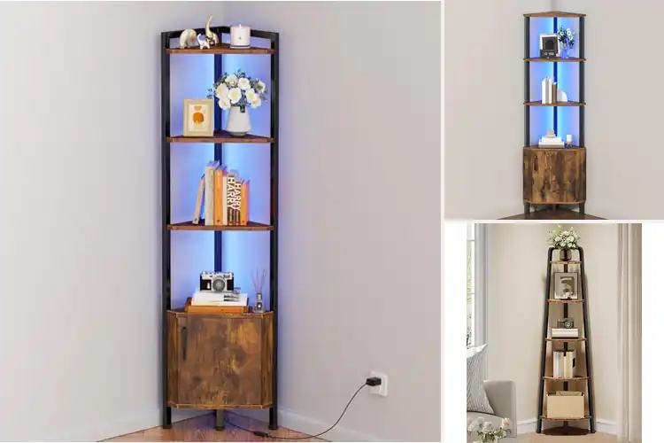 Detailed view of Best Rustic Living Room Corner Shelf