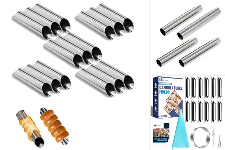 Detailed view of Best Stainless Steel Cannoli Molds