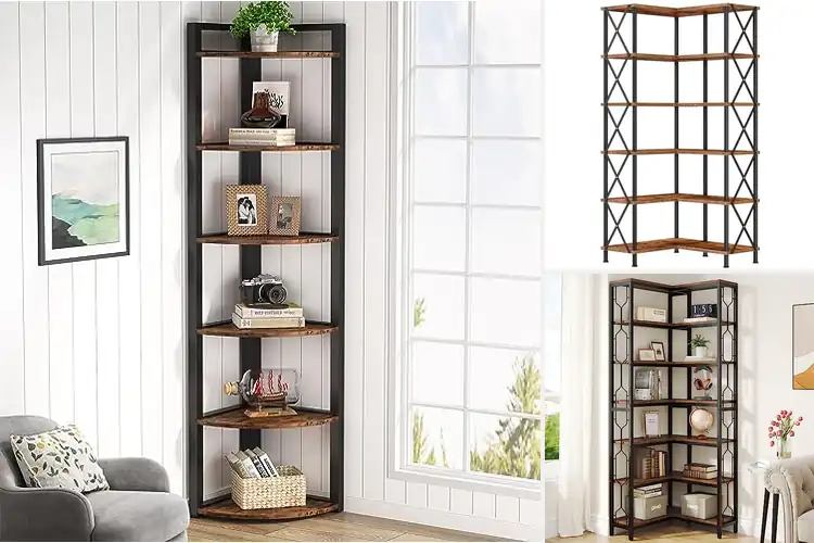 Detailed view of Best Tall Corner Bookshelf 72 Inch